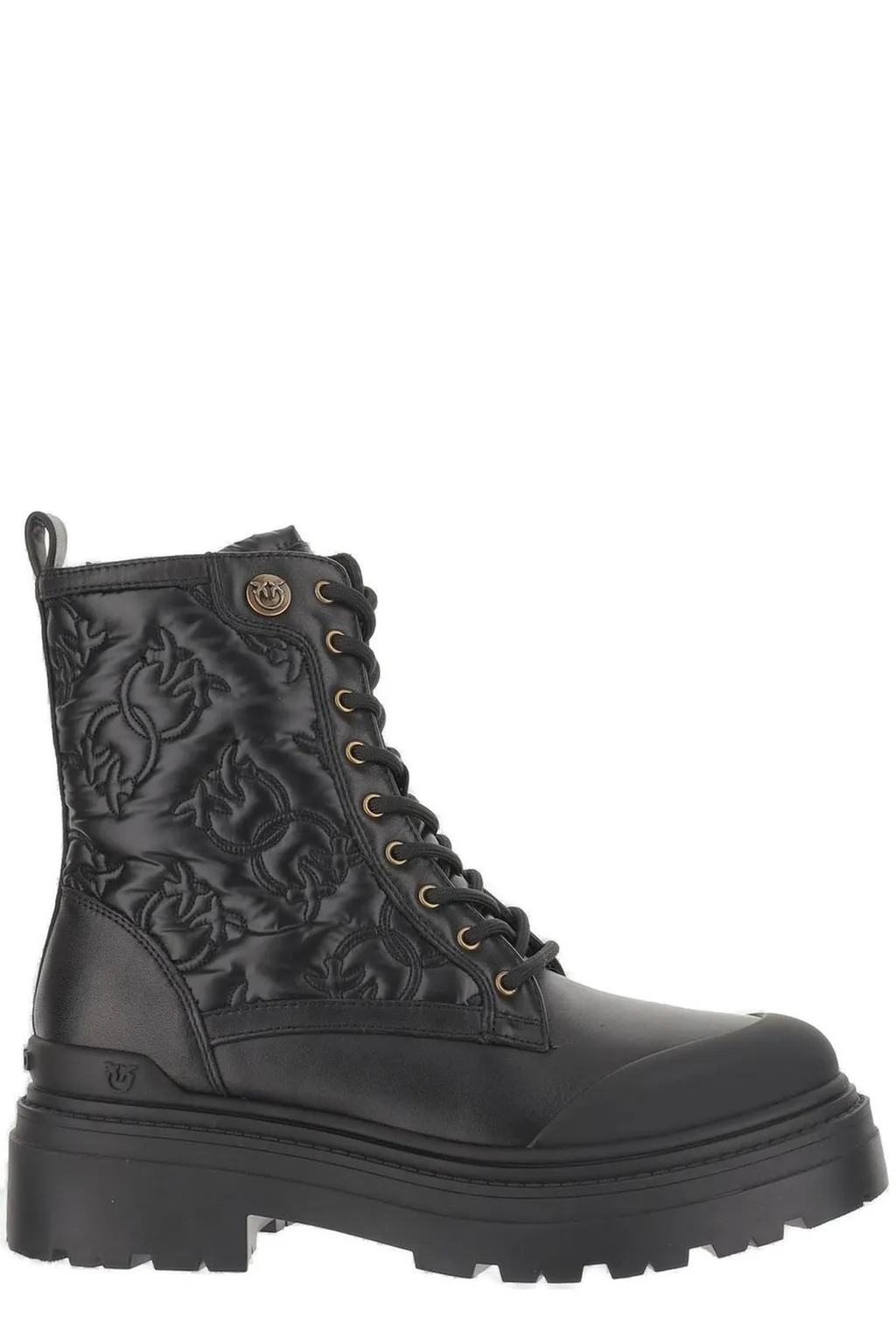 Pinko Round-Toe Lace-Up Boots