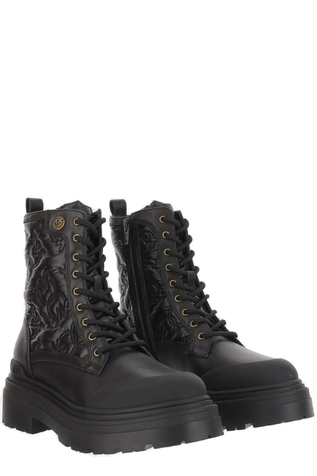 Pinko Round-Toe Lace-Up Boots