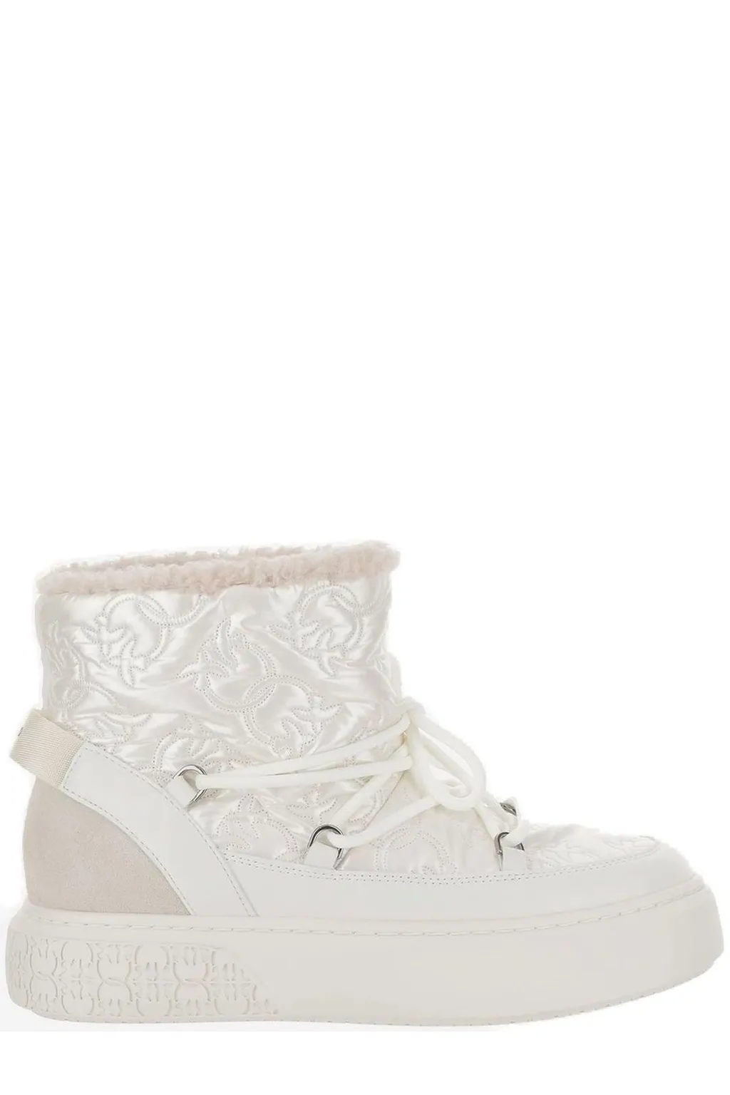 Pinko Round Toe Quilted Ankle Boots