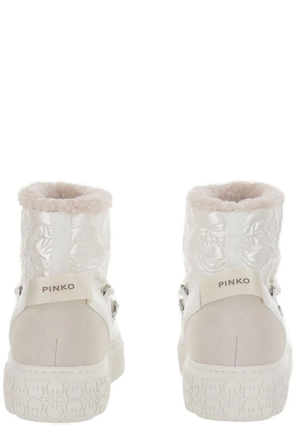Pinko Round Toe Quilted Ankle Boots