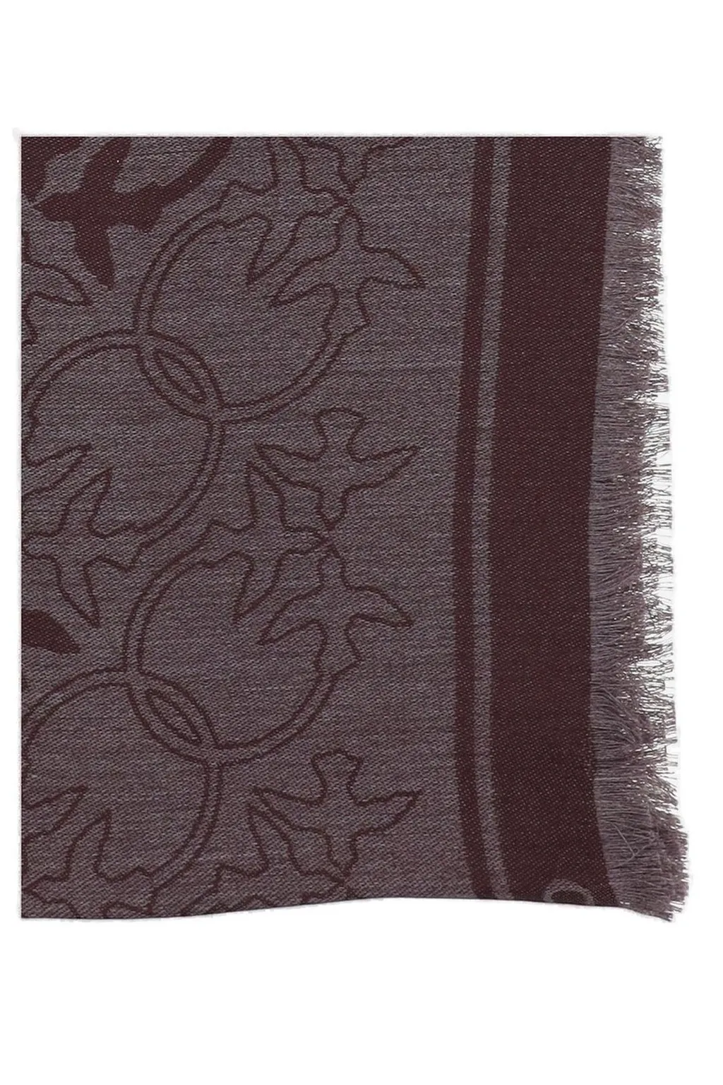 Pinko Love-Birds Pattern Fringed Scarf