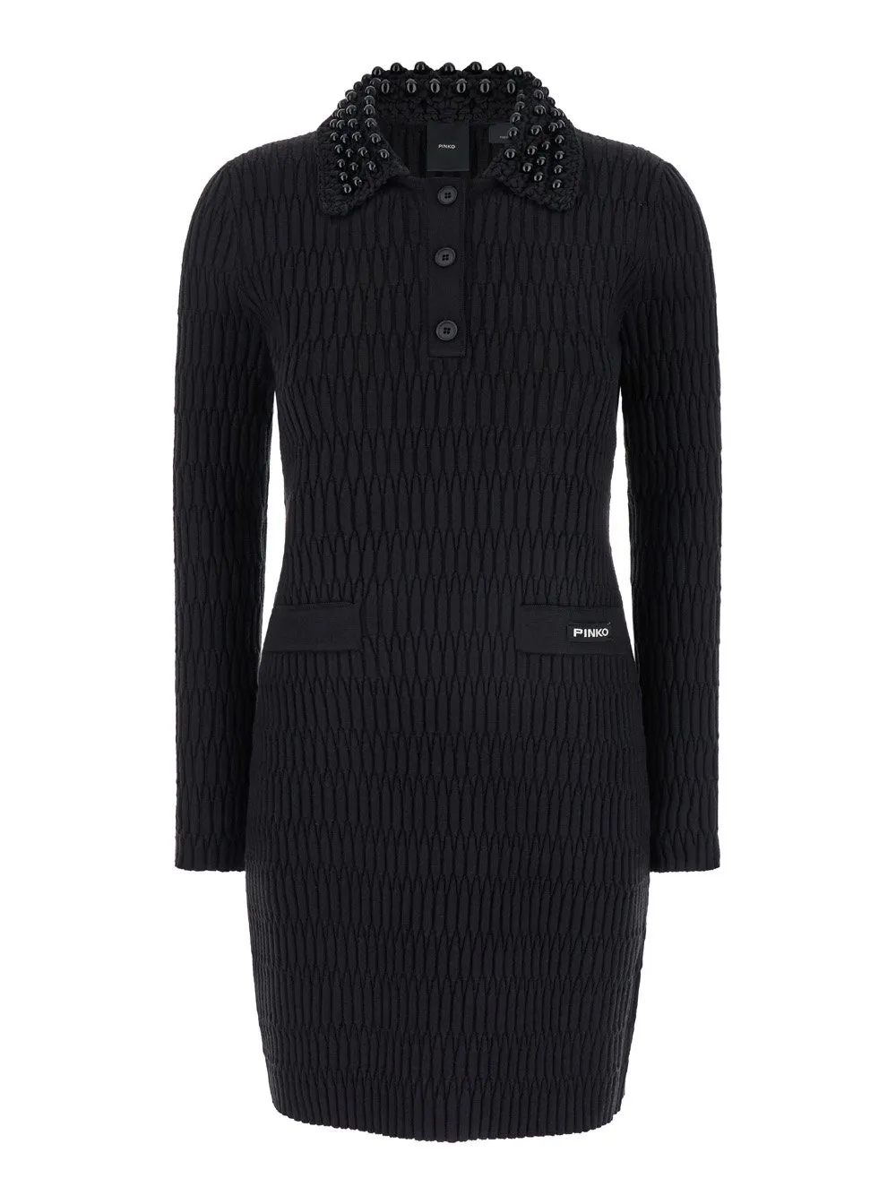 Pinko Embellished Geometric Knitted Midi Dress