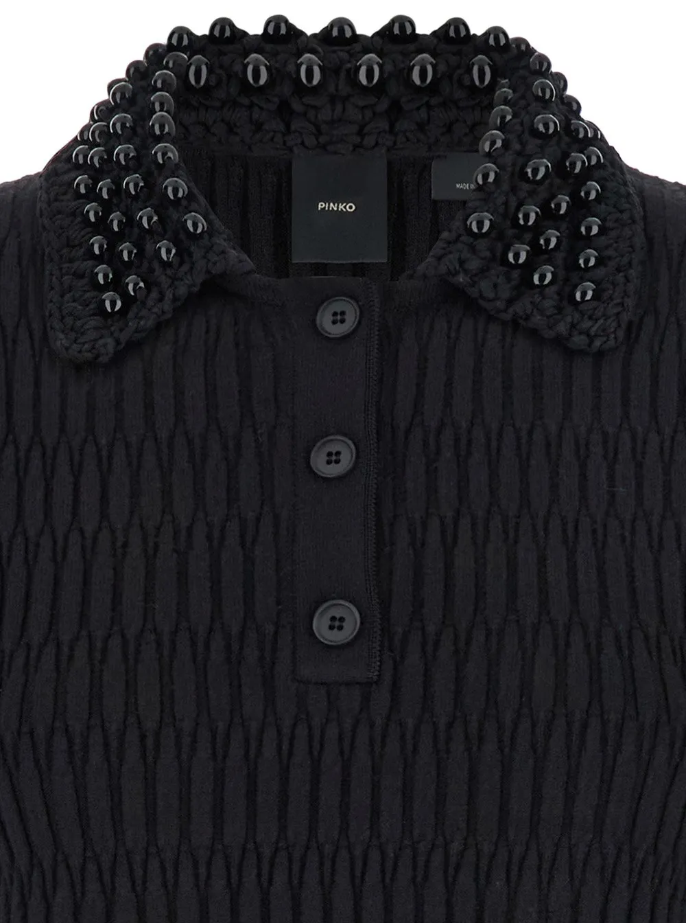 Pinko Embellished Geometric Knitted Midi Dress