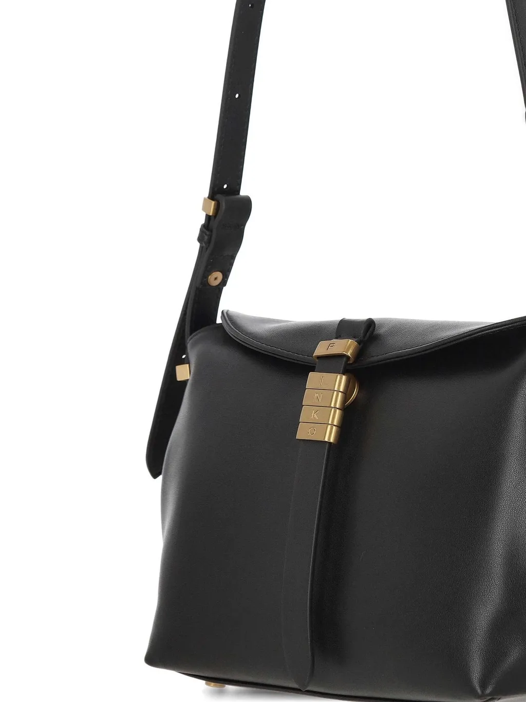 Pinko Saddle Bag Baguette Small Leather Shoulder Bag