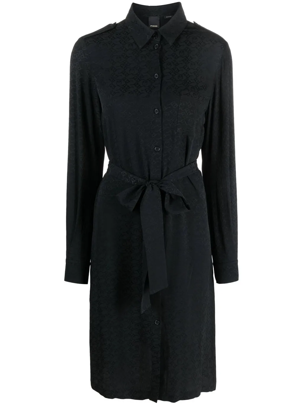 Pinko Alicia Button-Up Belted Shirt Dress