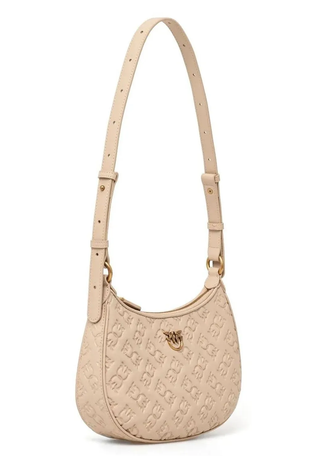 Pinko Love Logo Plaque Zip-Up Shoulder Bag