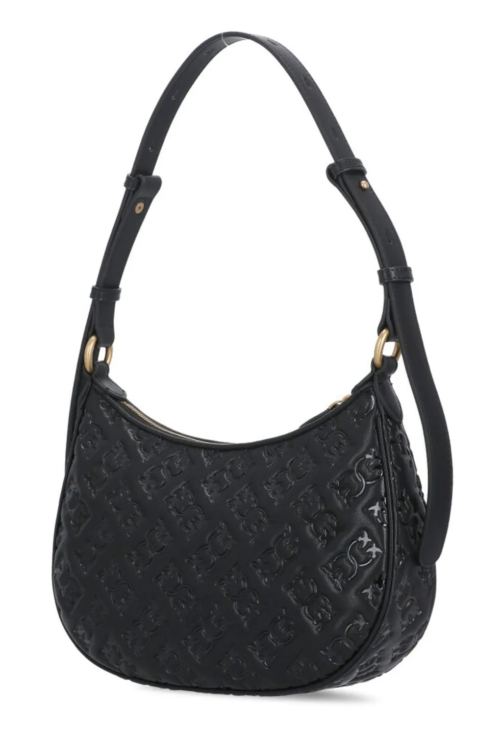 Pinko Love Logo Plaque Zip-Up Shoulder Bag