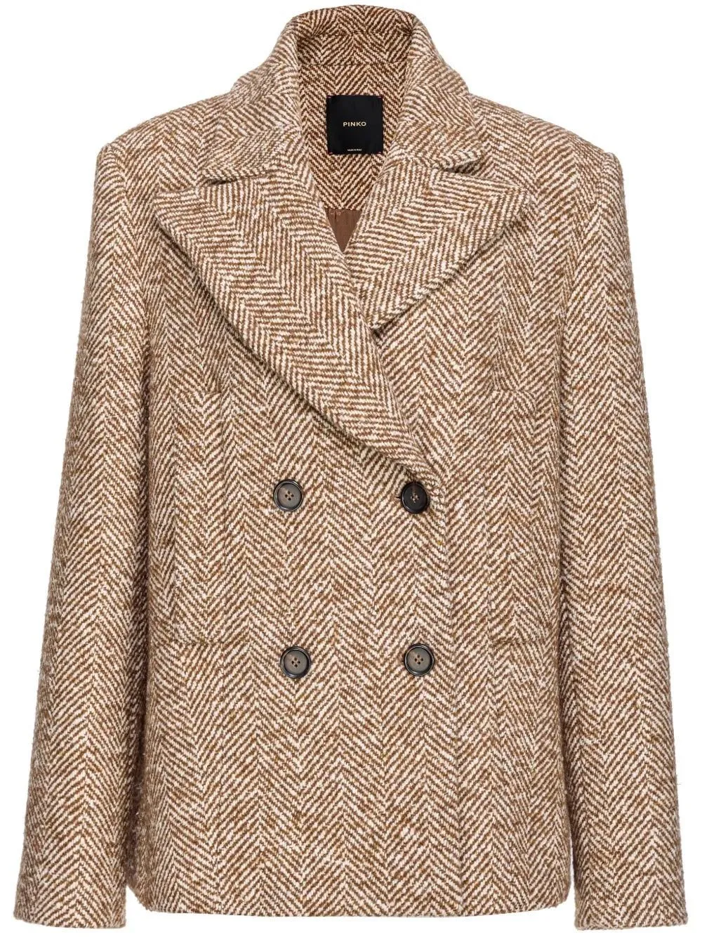 Pinko Double-Breasted Straight Hem Blazer