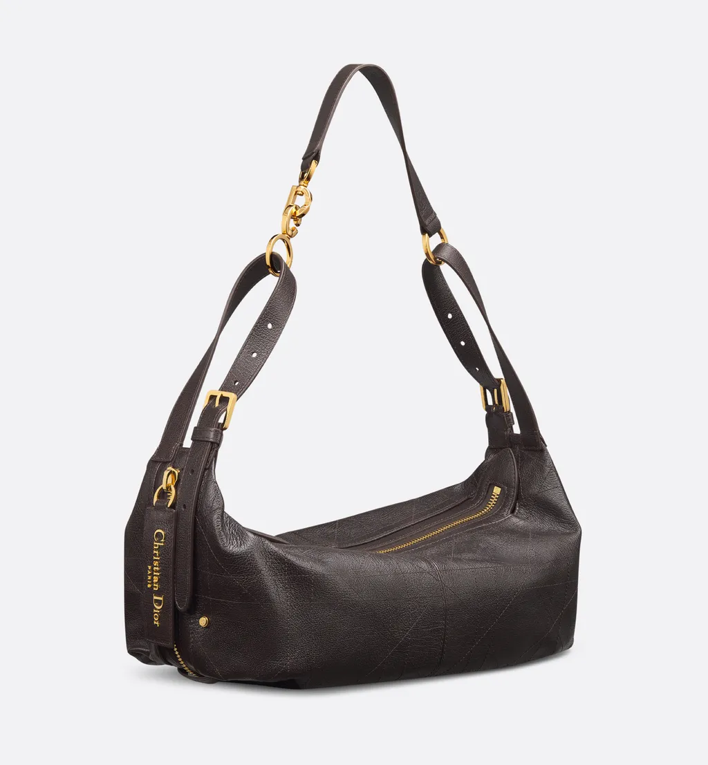 Medium D-Journey Bag In Shiny Grained Calfskin
