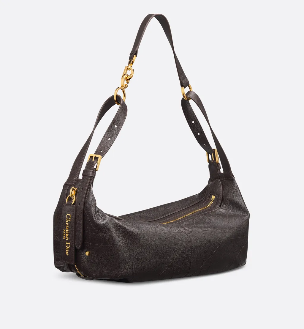 Medium D-Journey Bag In Shiny Grained Calfskin