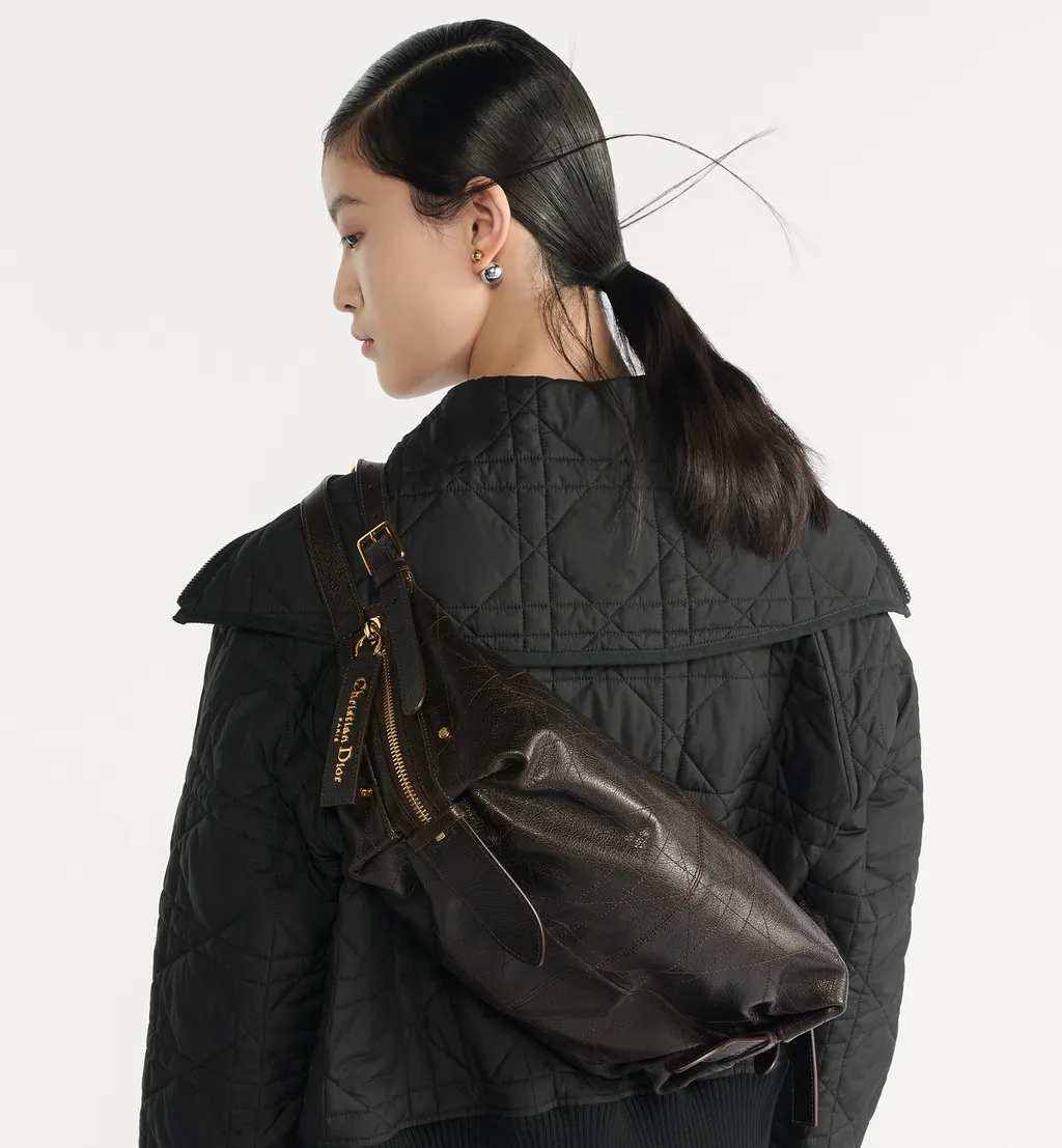 Medium D-Journey Bag In Shiny Grained Calfskin