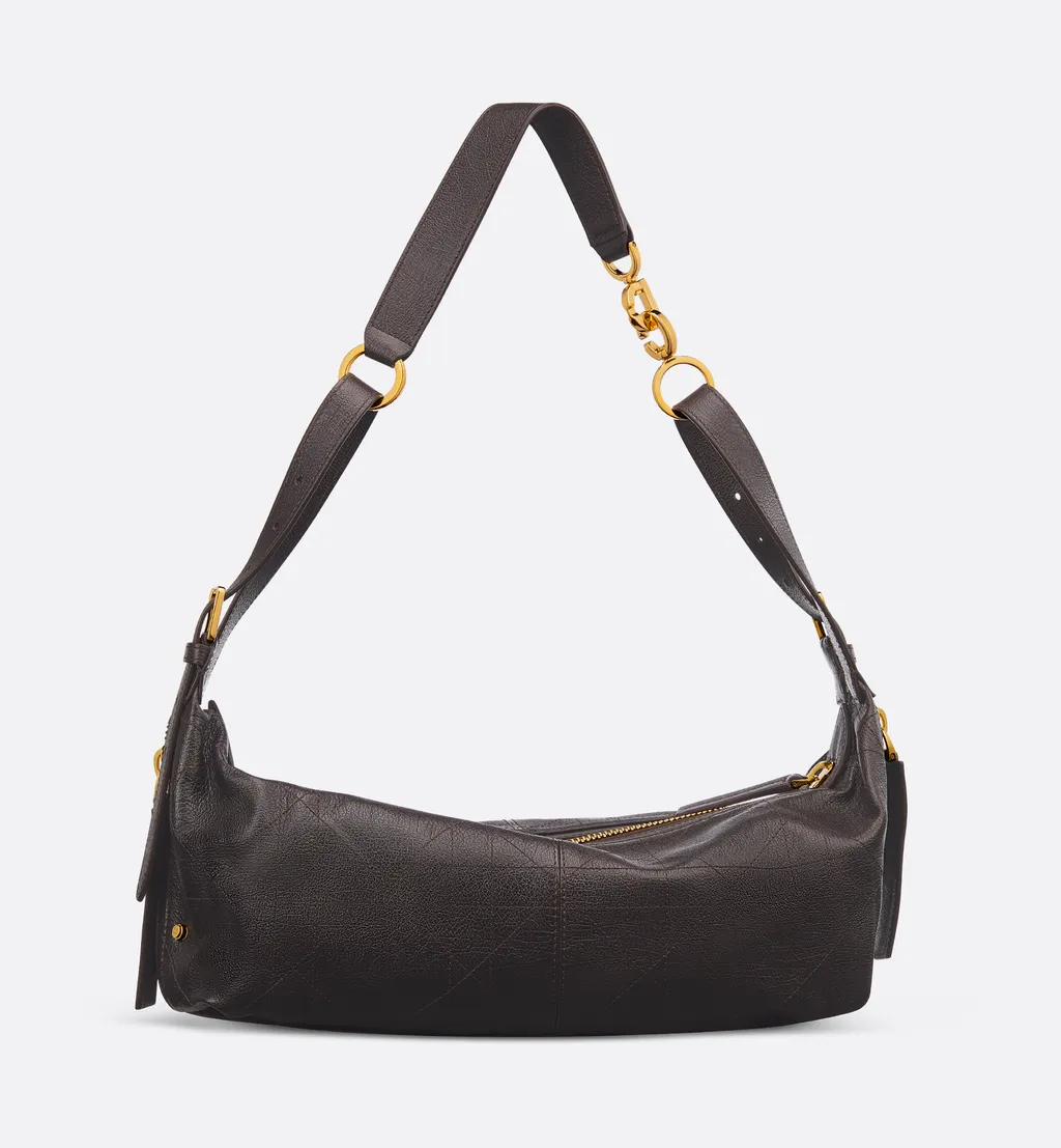 Medium D-Journey Bag In Shiny Grained Calfskin