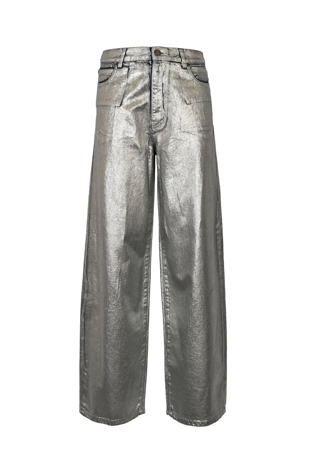 Pinko Loose-Fit Laminated Denim Jeans