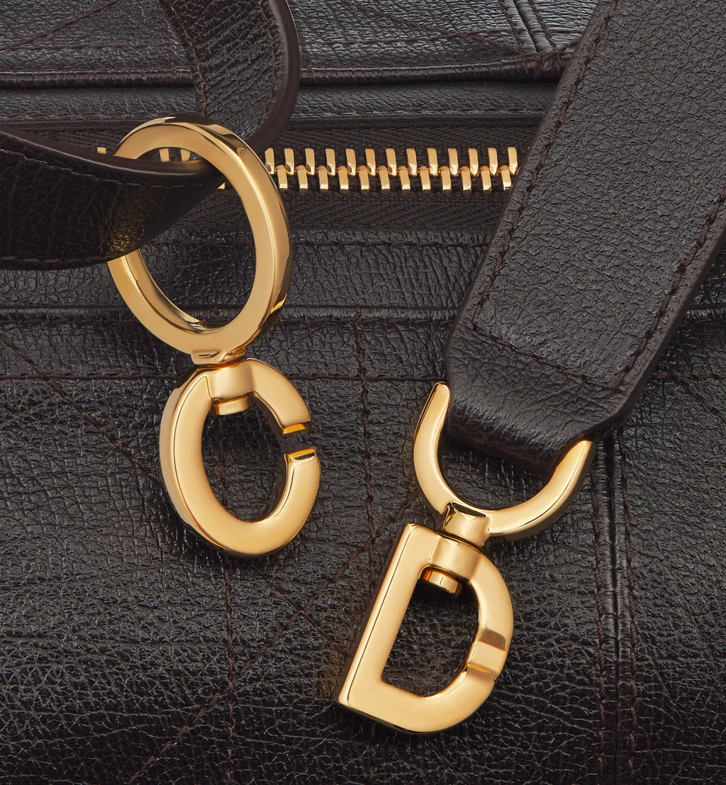 Medium D-Journey Bag In Shiny Grained Calfskin