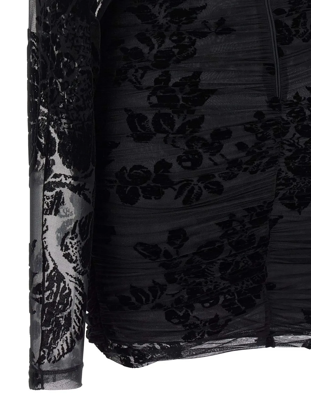Pinko Roulette Lace Detailed Long-Sleeve Dress