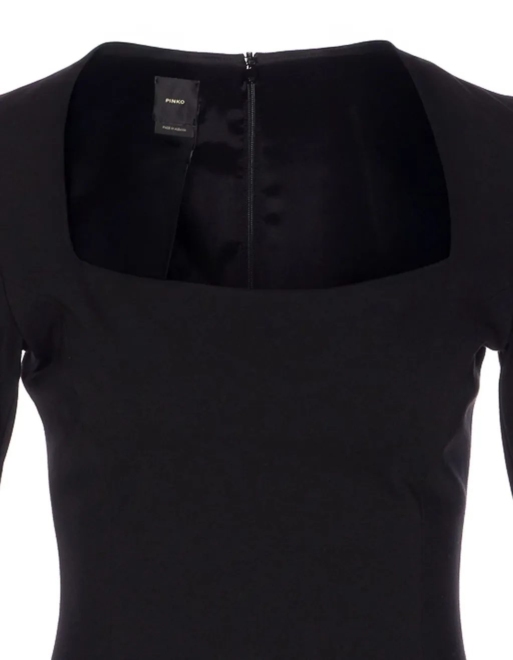 Pinko Square-Neck Long-Sleeved Dress