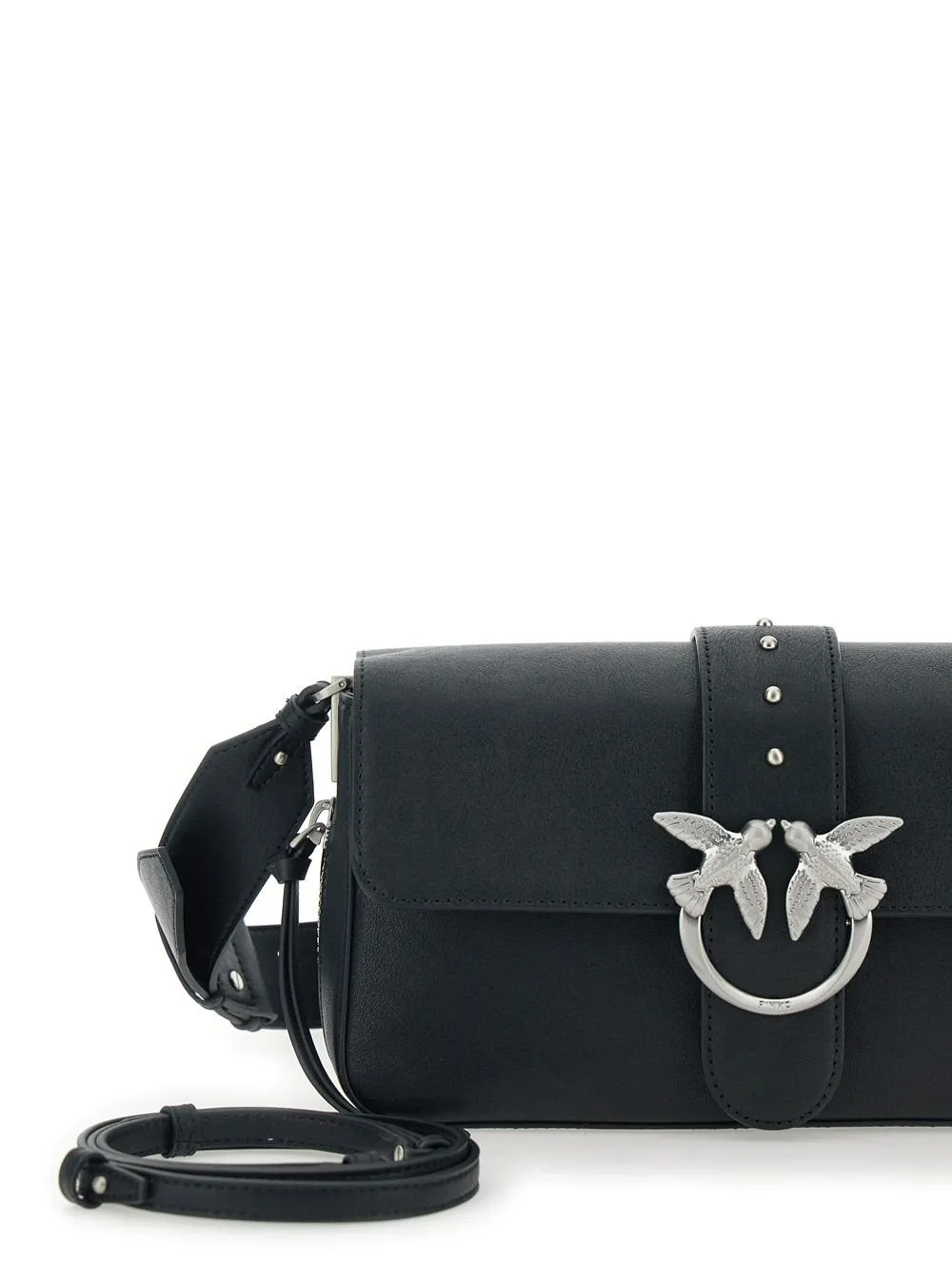Pinko Medium Leather Classic Love Slouchy Shoulder Bag