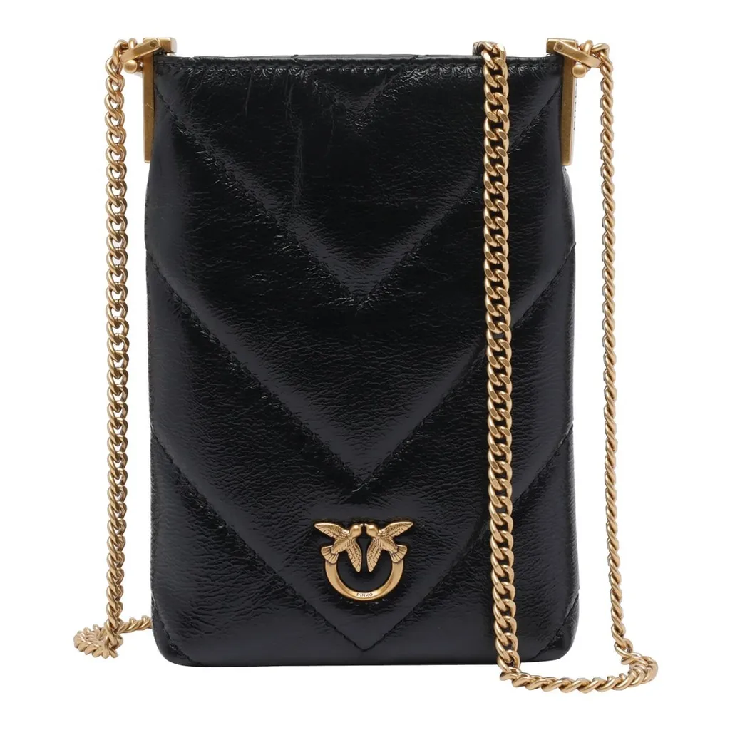 Pinko Love Birds Embellished Chain-Linked Phone Bag
