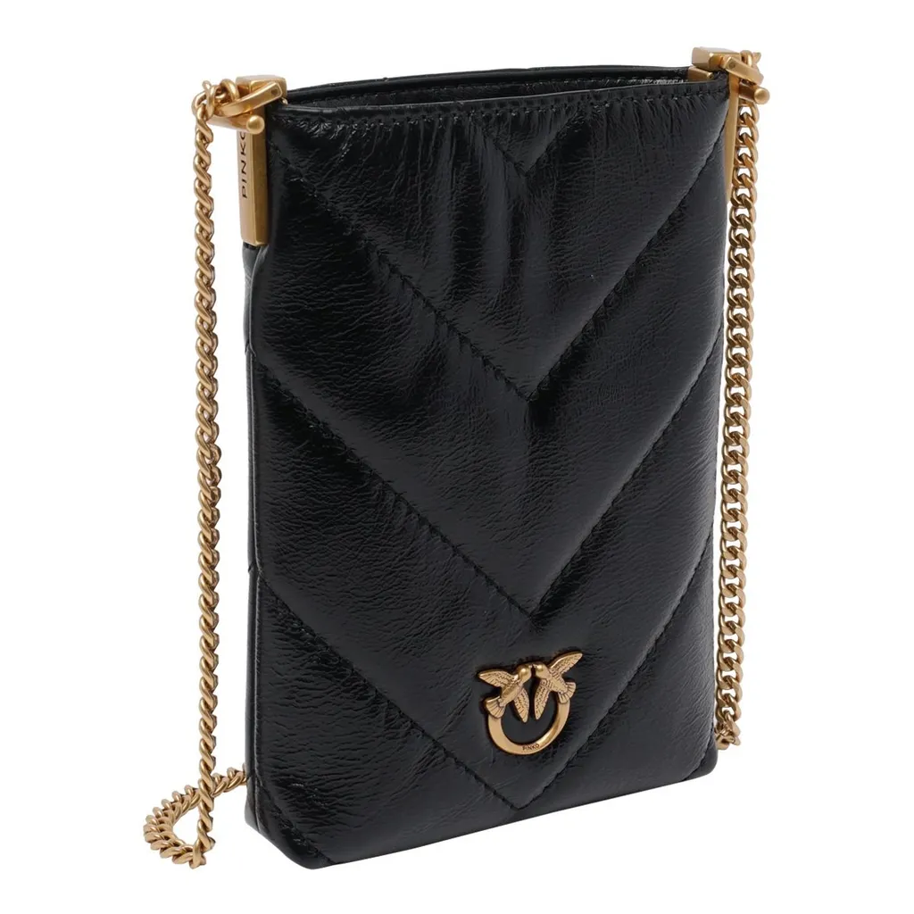 Pinko Love Birds Embellished Chain-Linked Phone Bag