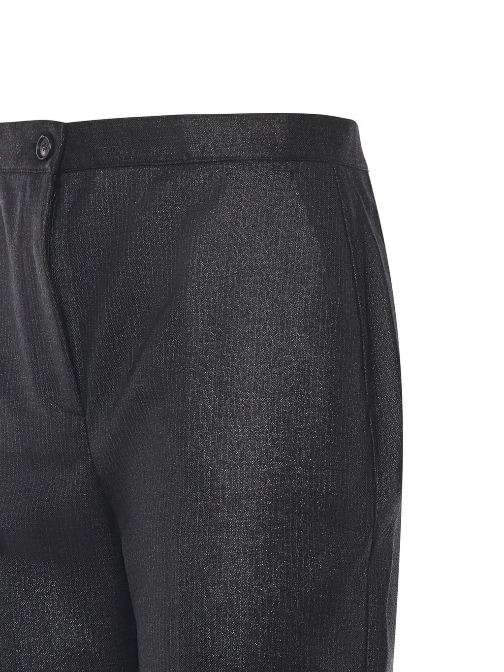 Pinko Shiny-Effect Straight-Leg Pinstriped Trousers