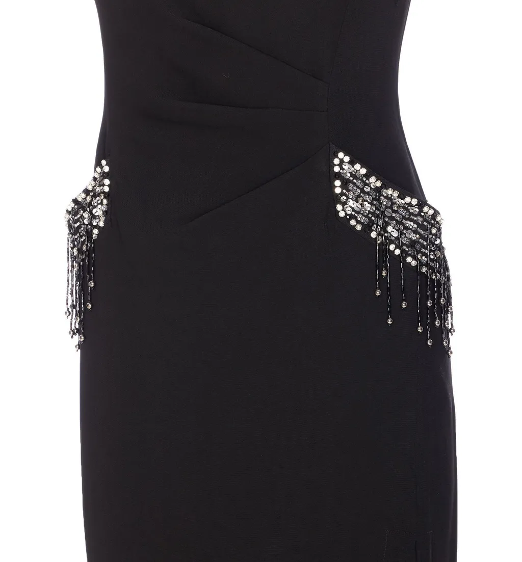 Pinko Bejewelled Embroidery Slim-Fit Dress