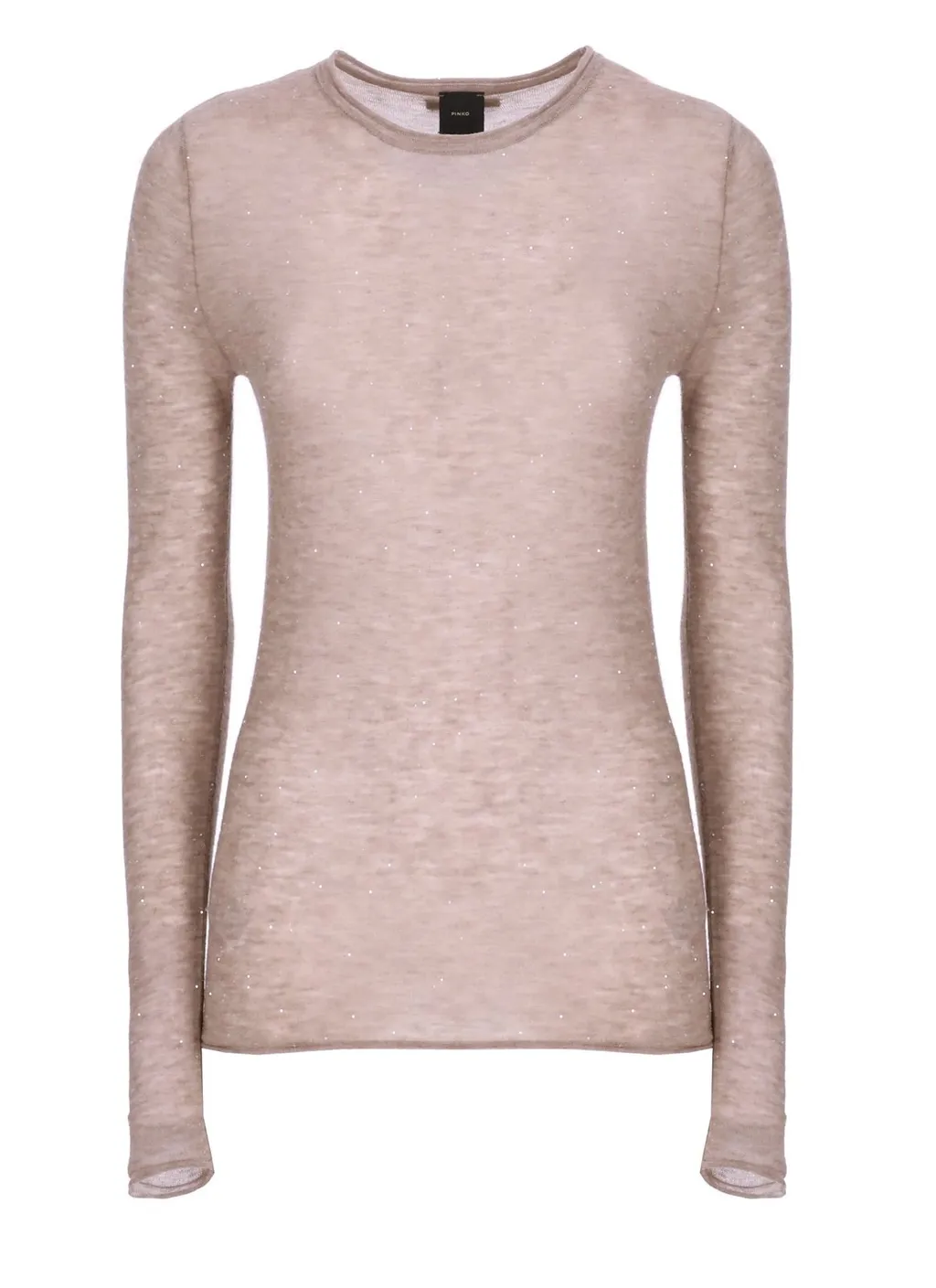 Pinko Long-Sleeved Knitted Sheer T-Shirt
