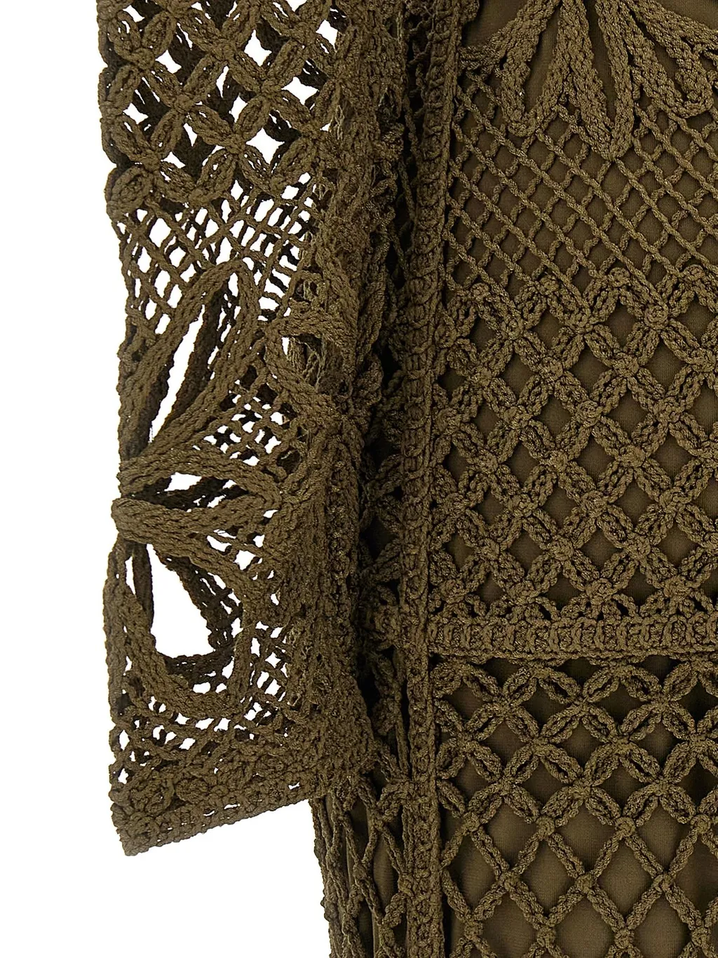 Pinko Ortles Long Openwork Crochet Dress