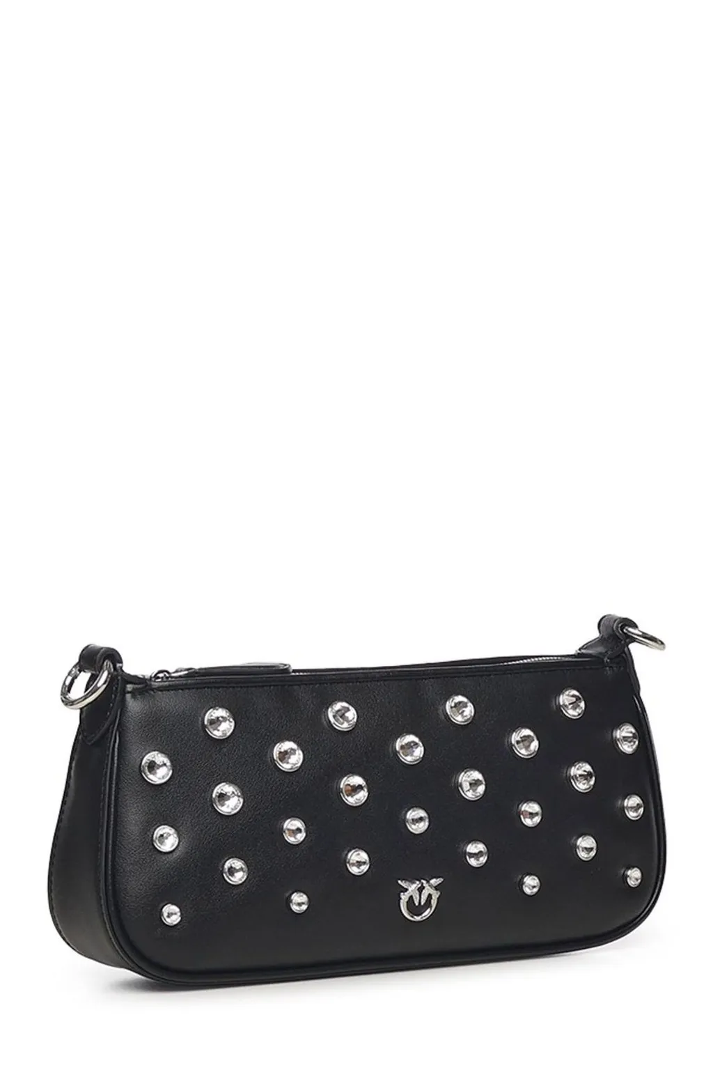 Pinko Mini Half Moon Baguette Leather Shoulder Bag