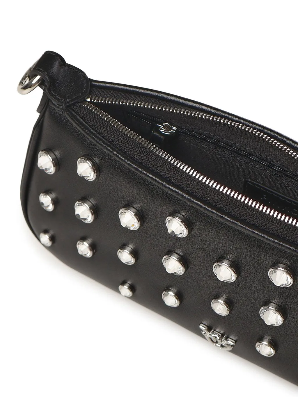 Pinko Mini Half Moon Baguette Leather Shoulder Bag