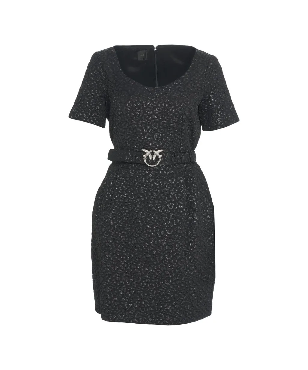 Pinko Belted Crewneck Dress