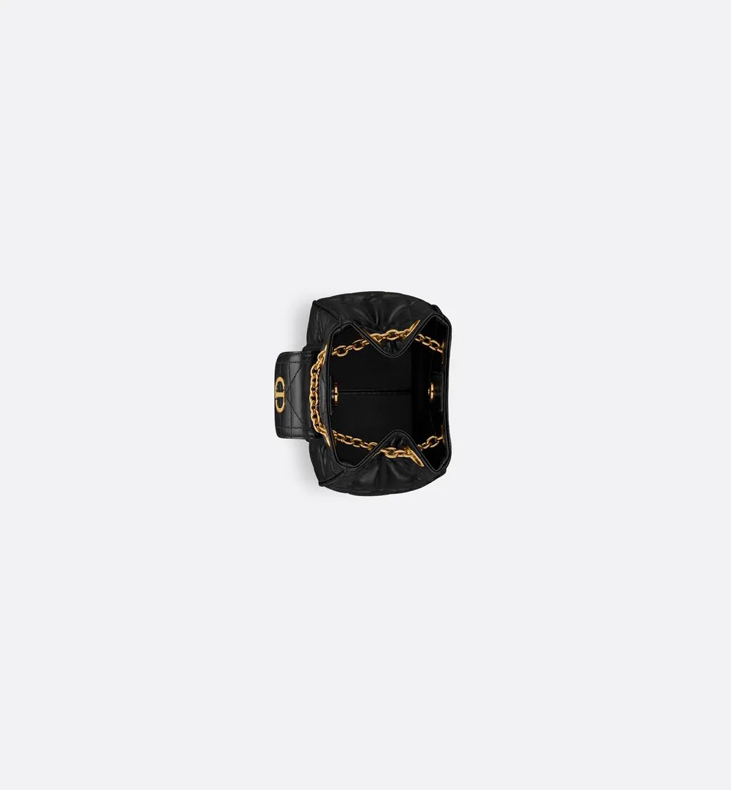 Small Dior Caro Multicarry Backpack With Chain