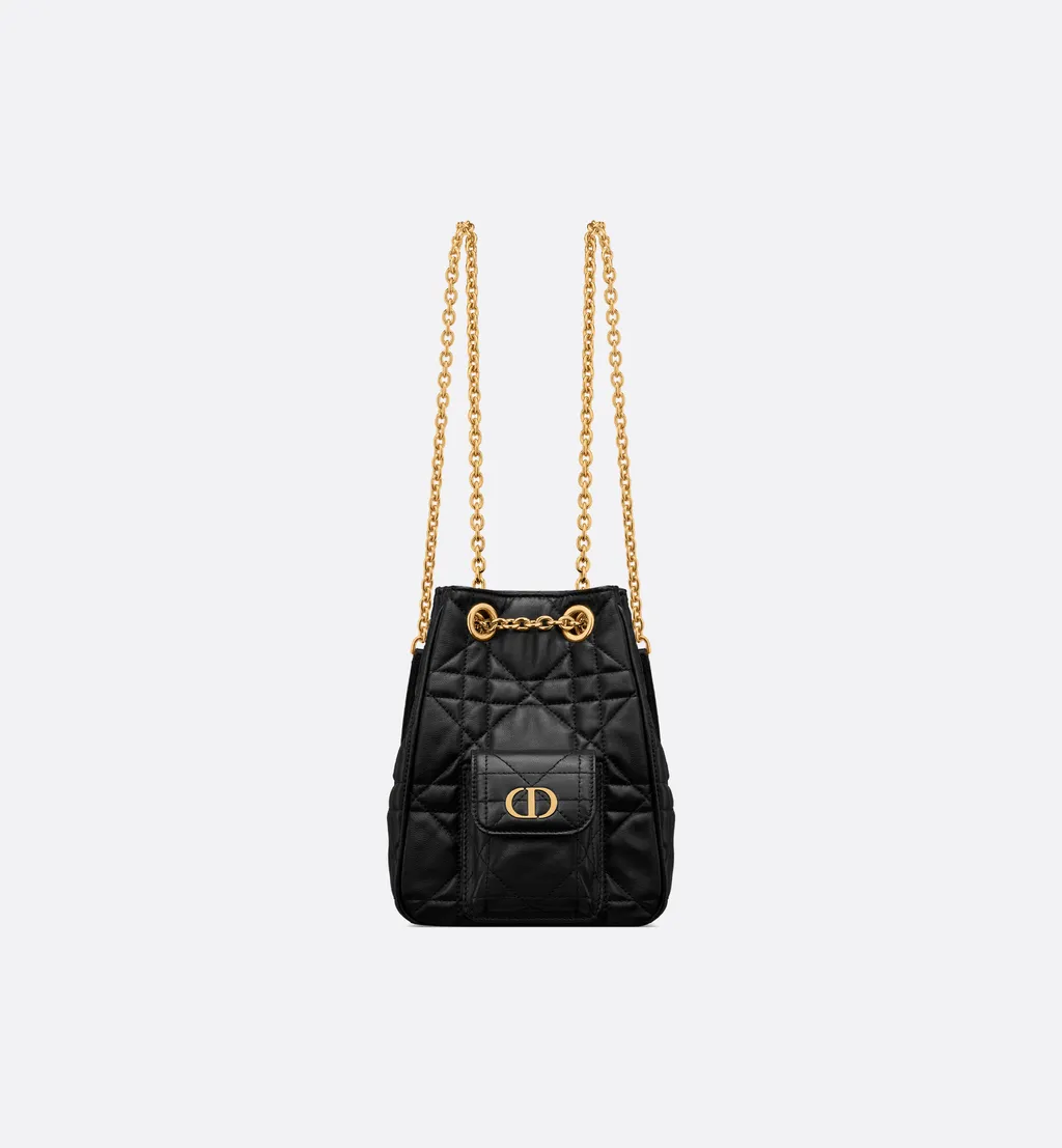 Small Dior Caro Multicarry Backpack With Chain