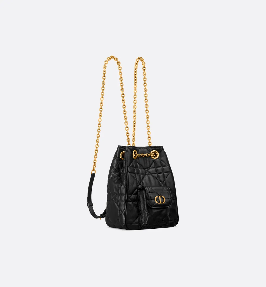 Small Dior Caro Multicarry Backpack With Chain