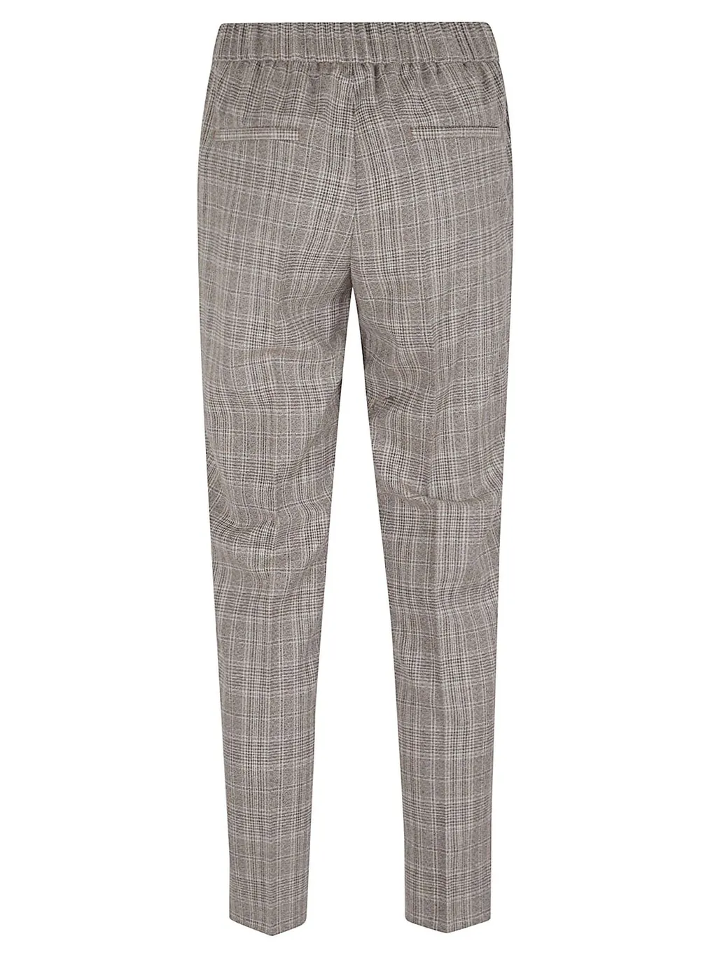 Peserico Elastic Waist Plaid Pants