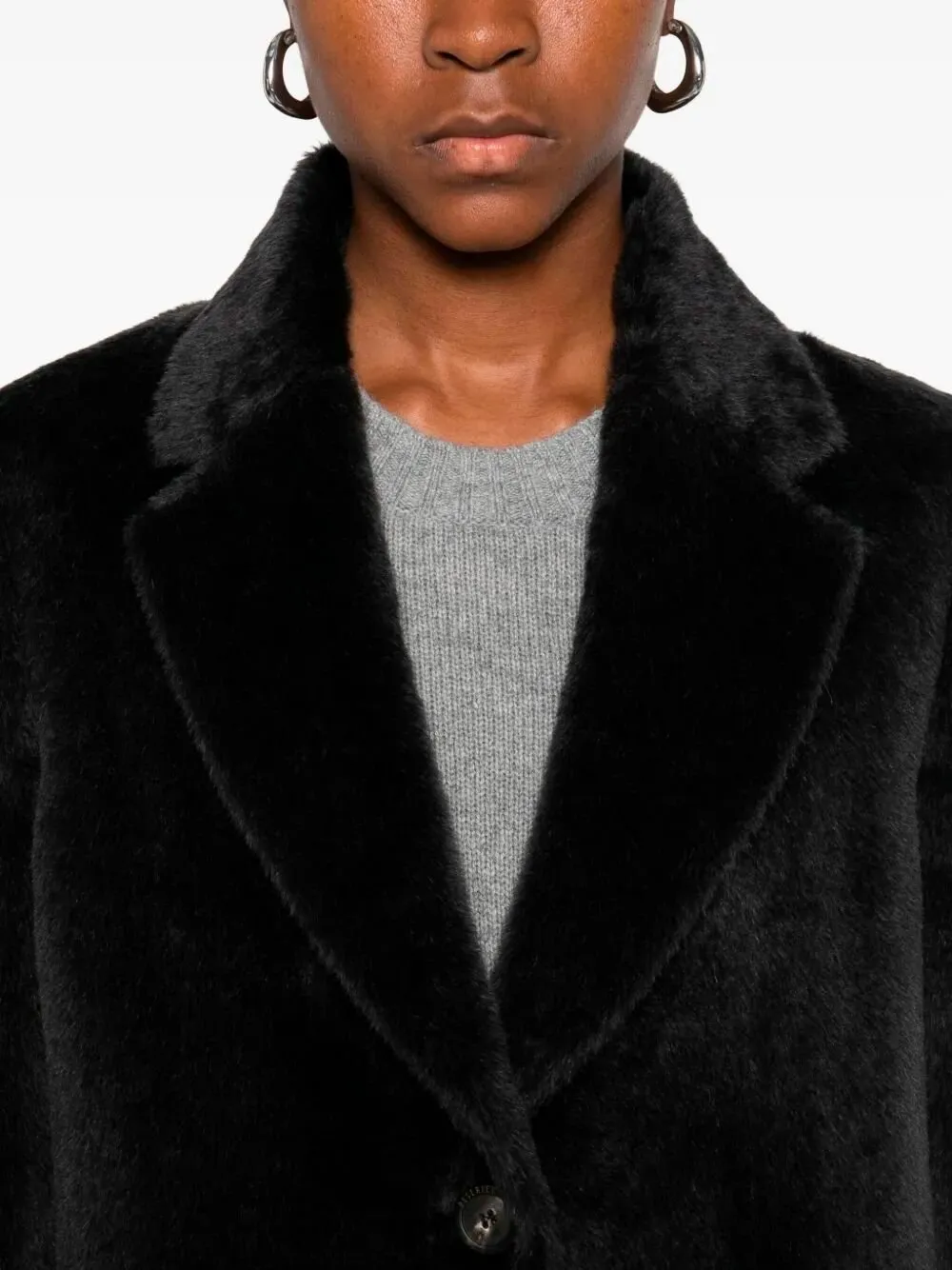 Peserico Single-Breasted Alpaca Coat