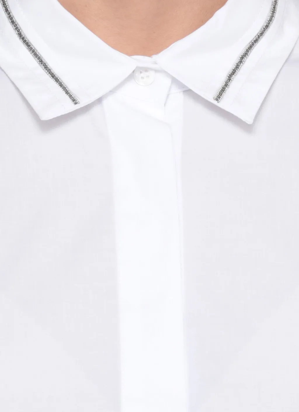 Peserico Contrast-Collar Long-Sleeve Shirt