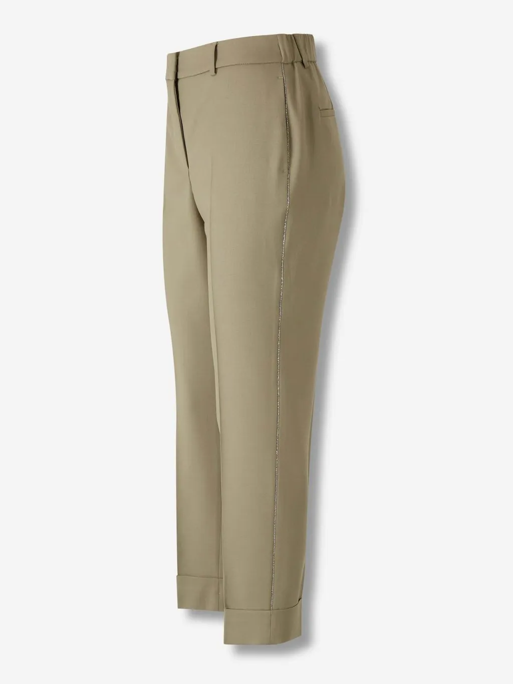 Peserico Rhinestone Trim Straight-Leg Pants