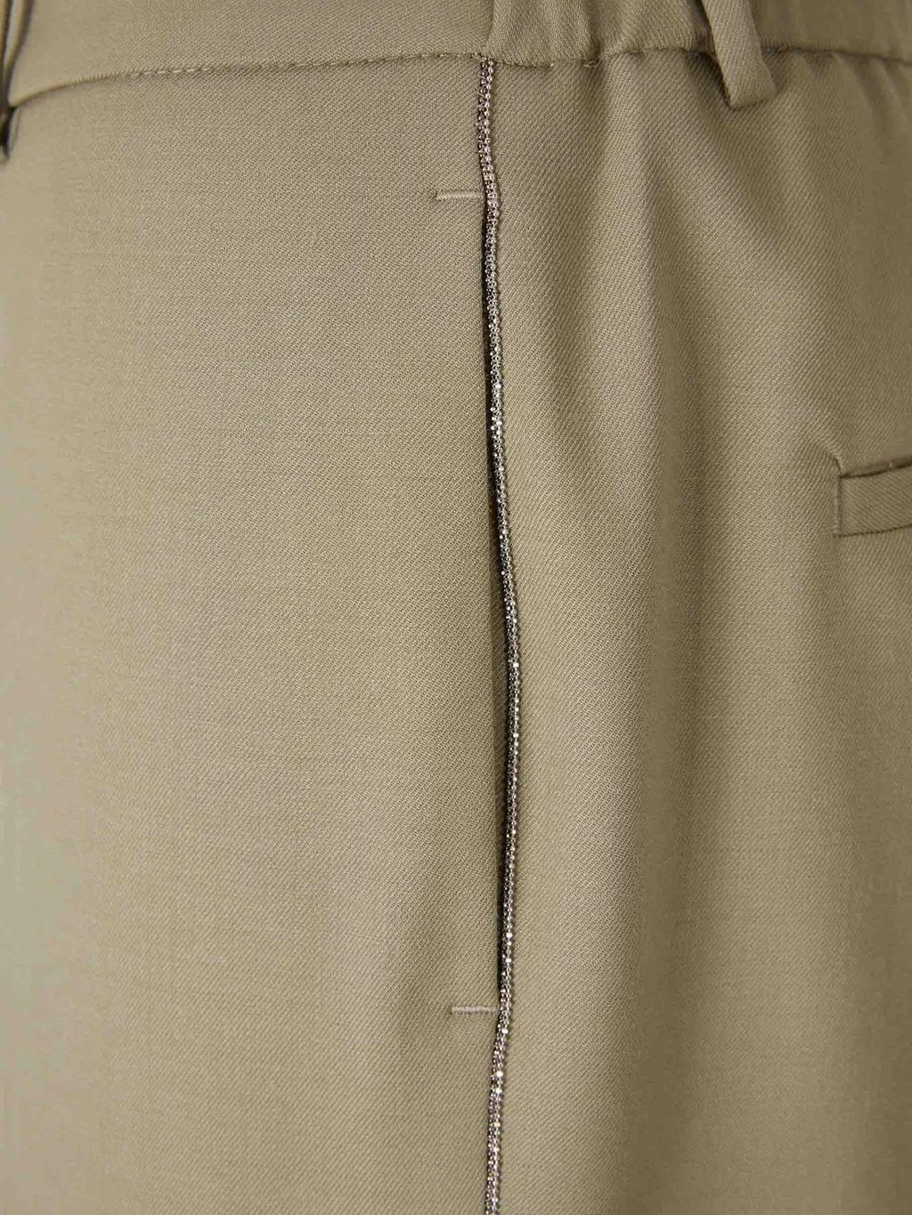 Peserico Rhinestone Trim Straight-Leg Pants