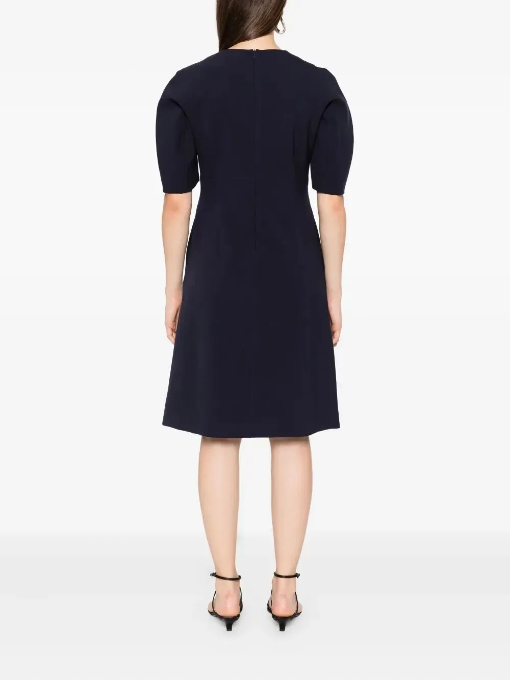 Peserico Puff-Sleeve Midi Dress