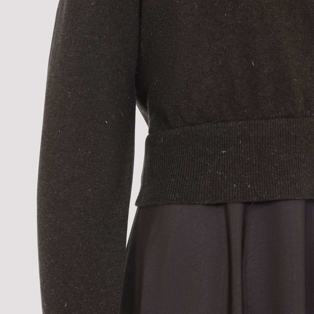 Peserico Two-Fabrics Midi Dress