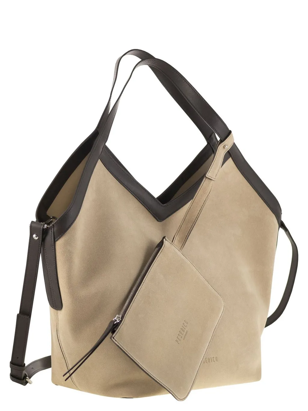 Peserico Suede Trim Tote Bag