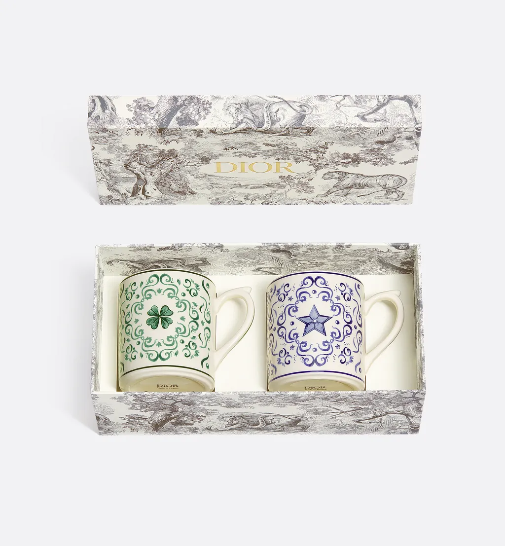 Set Of Two Mugs, Clover And Star