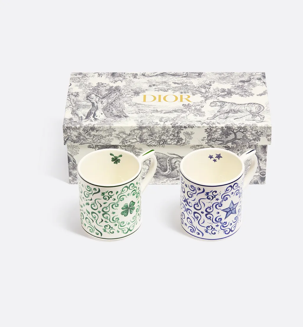 Set Of Two Mugs, Clover And Star