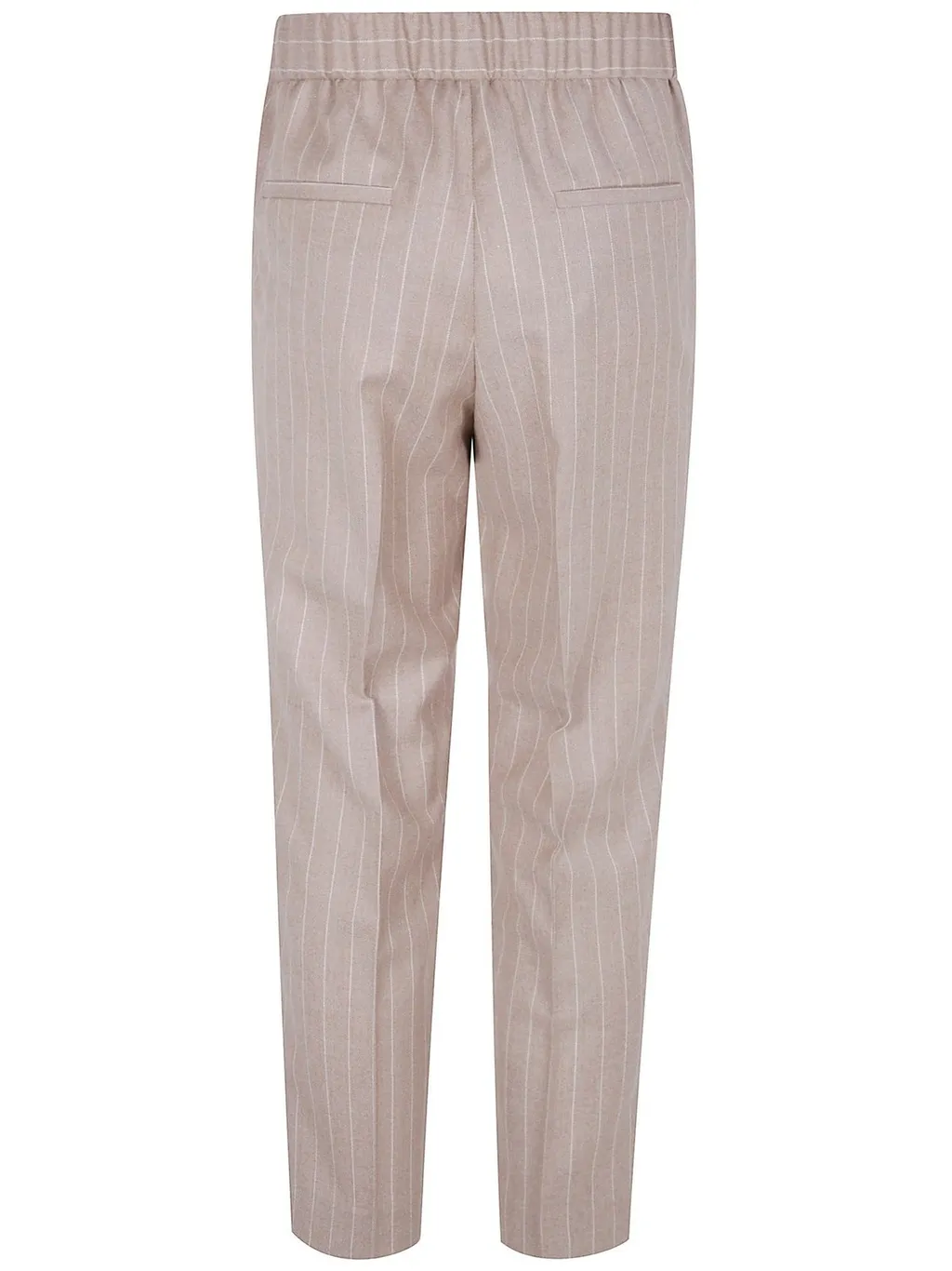Peserico Pinstriped Elastic-Waist Pants