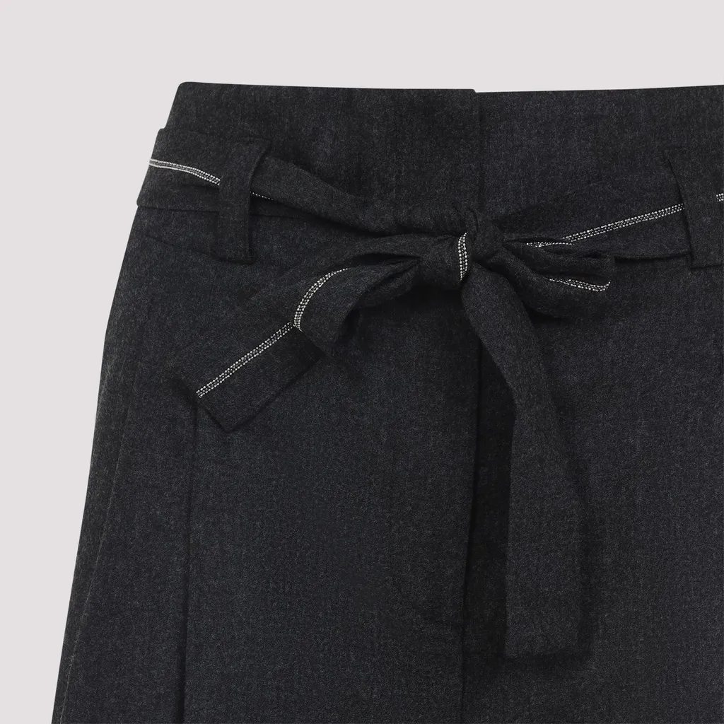 Peserico Wide-Leg Tie-Waist Pants