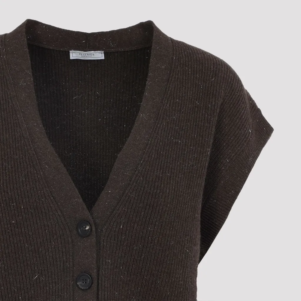 Peserico Lurex Sleeveless Cardigan