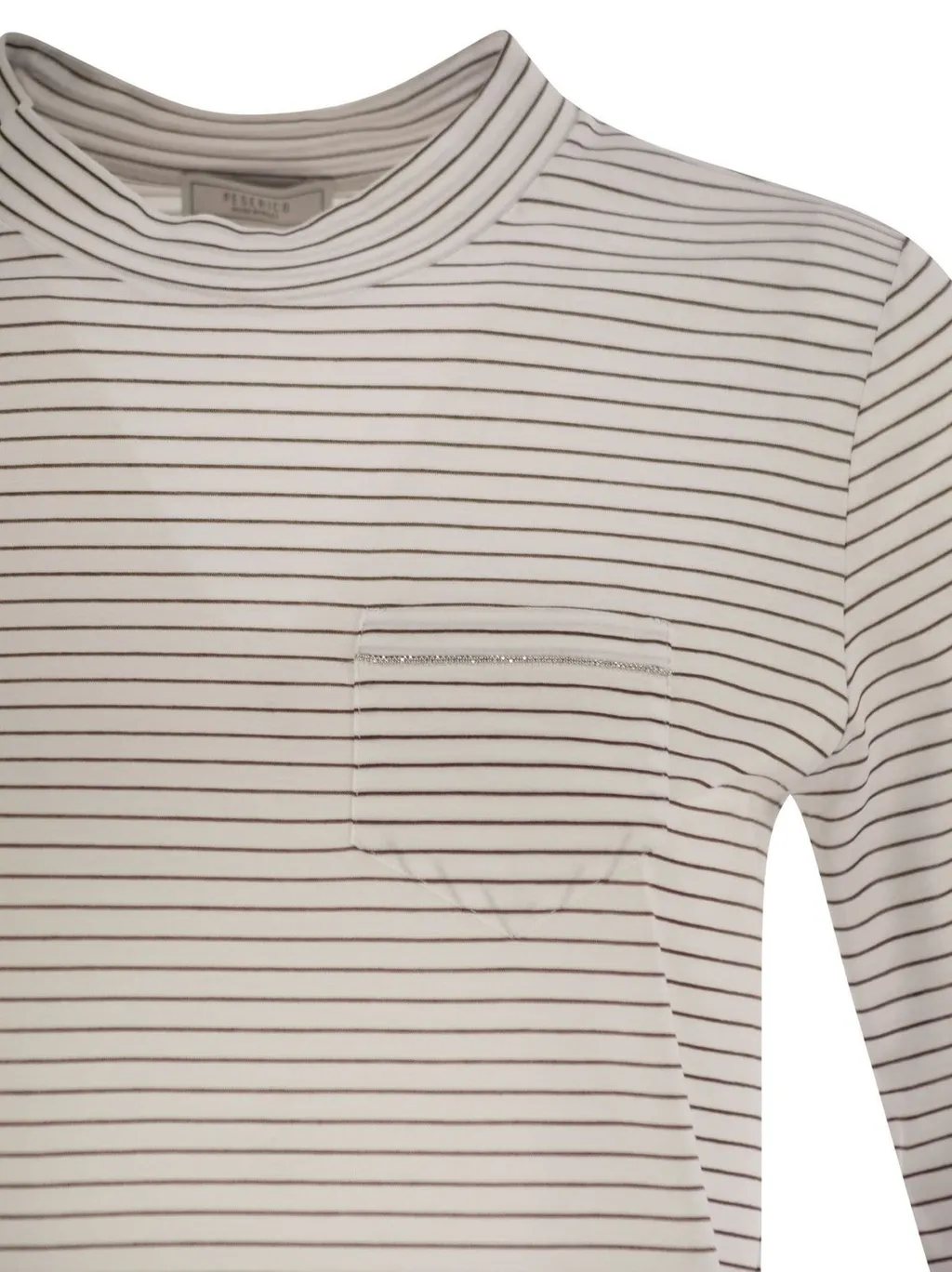 Peserico Striped 3/4 Sleeve Top