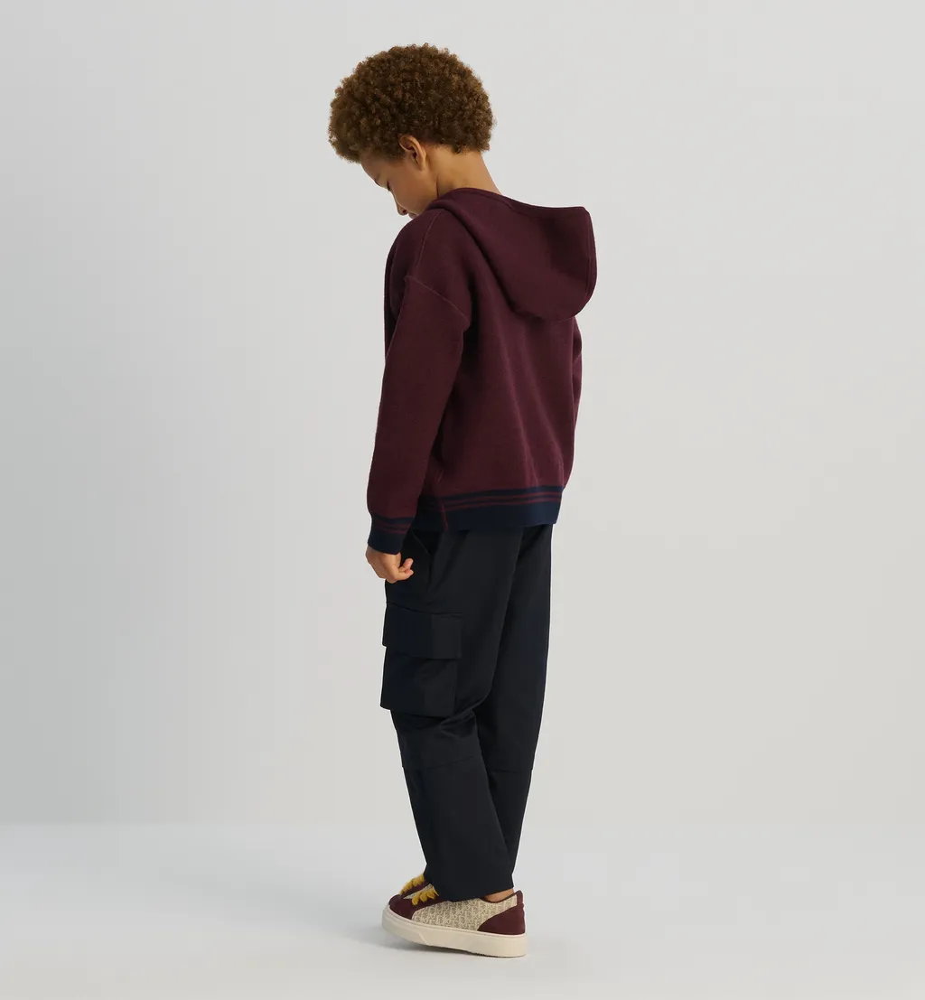 Kids' Reversible Zipped Cardigan With Hood