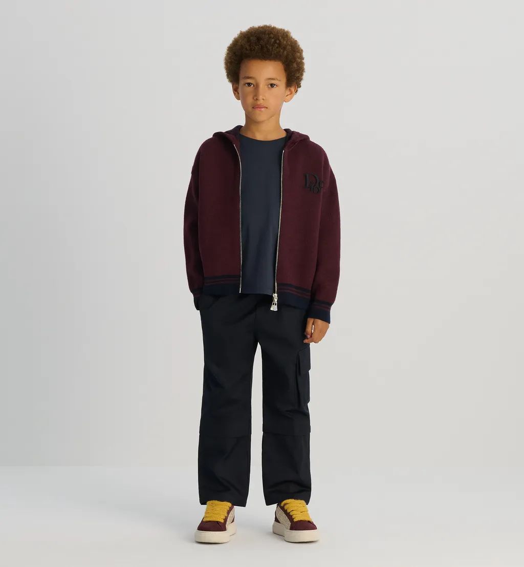 Kids' Reversible Zipped Cardigan With Hood