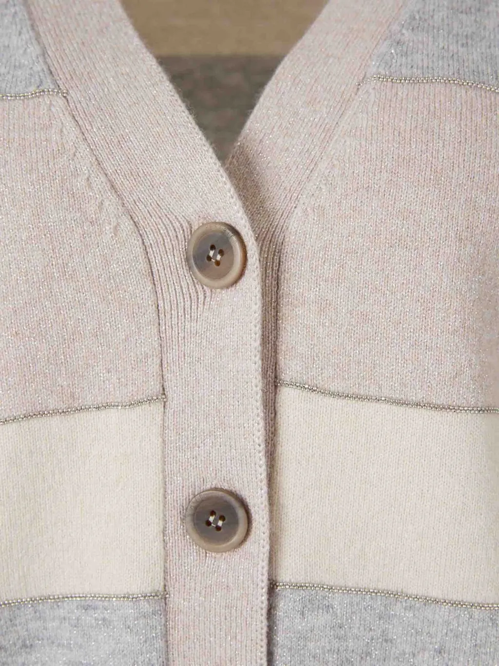 Peserico Striped Rhinestone Cardigan